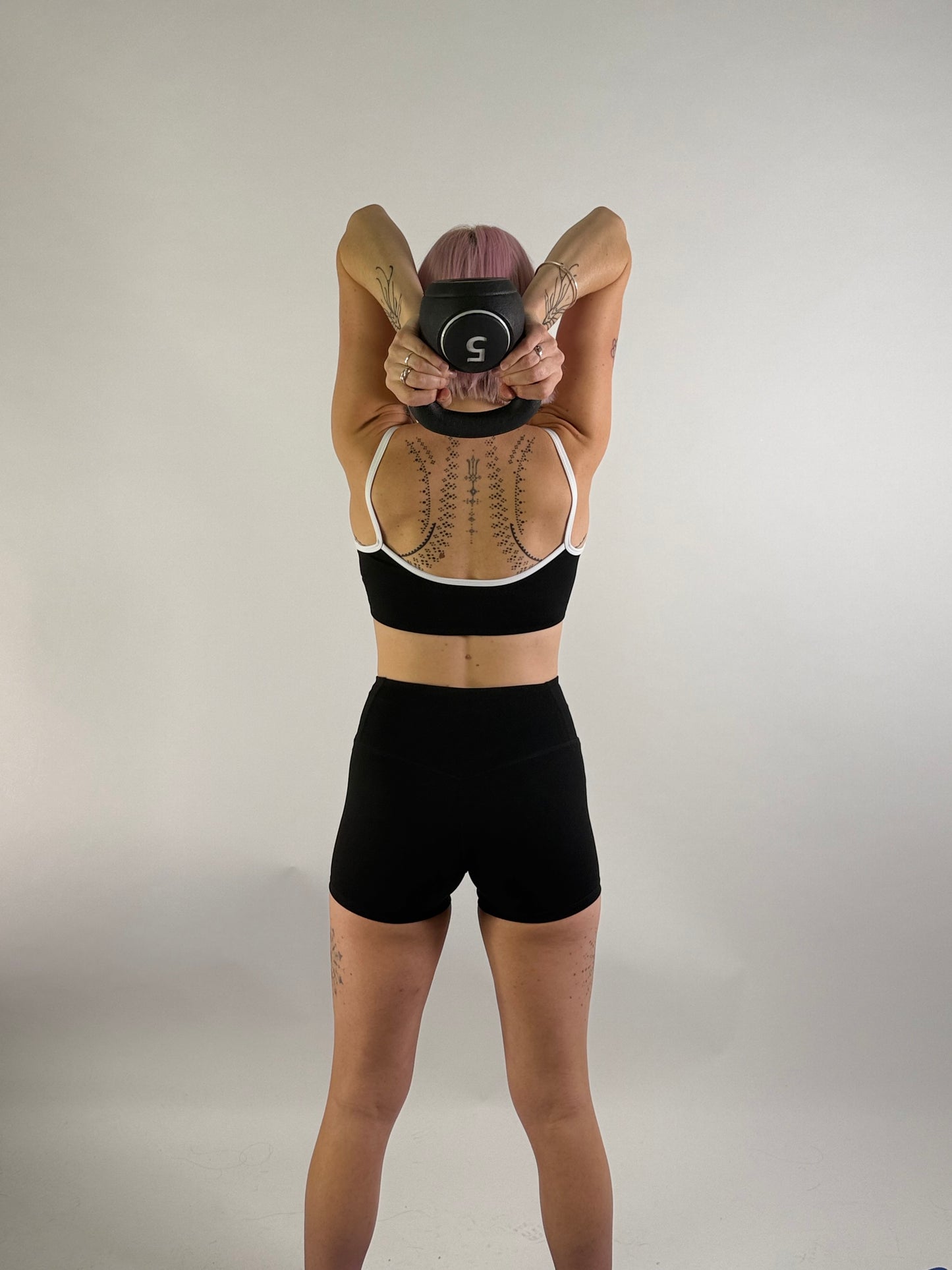 Black contrast white trim sports set