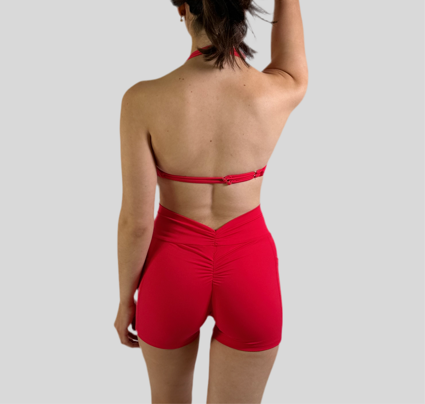 Red ruched sculpted sports set